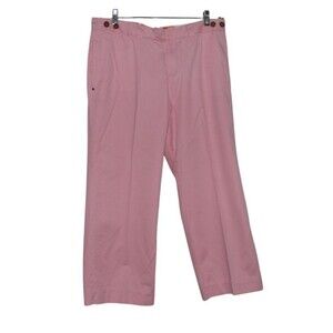 Tommy Hilfiger Women Pants Pink Cotton Regular Fit Ankle Leg Chino Sz 14